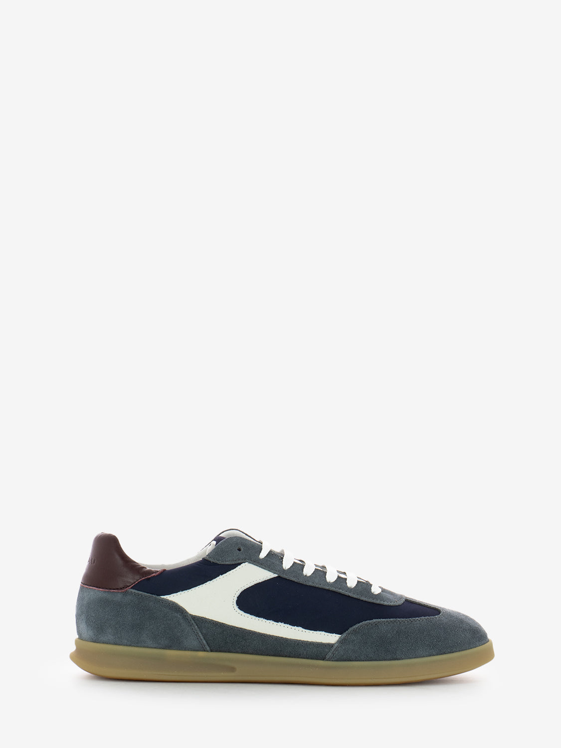 Sneakers velour nylon grigio / blu