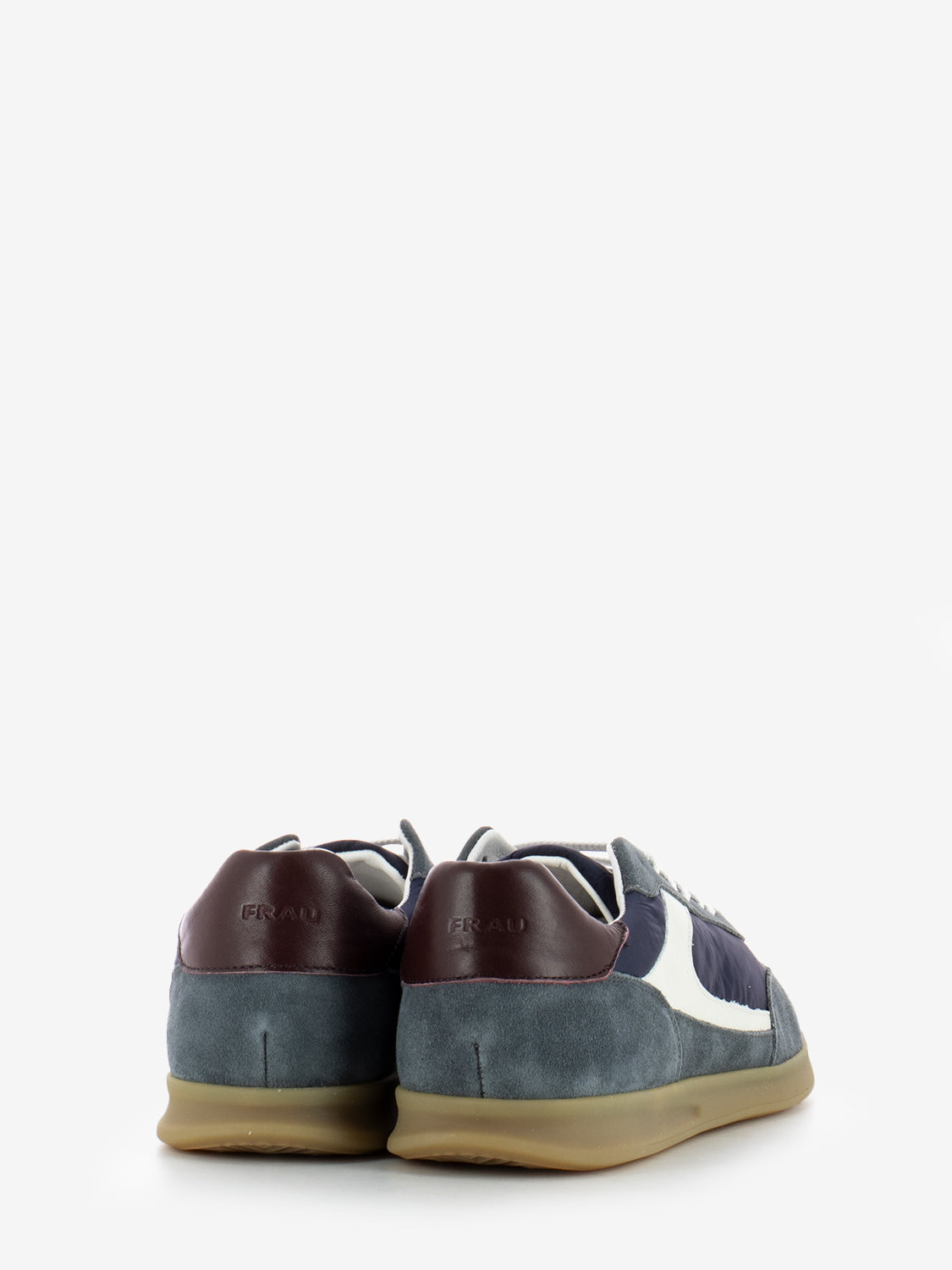 Sneakers velour nylon grigio / blu