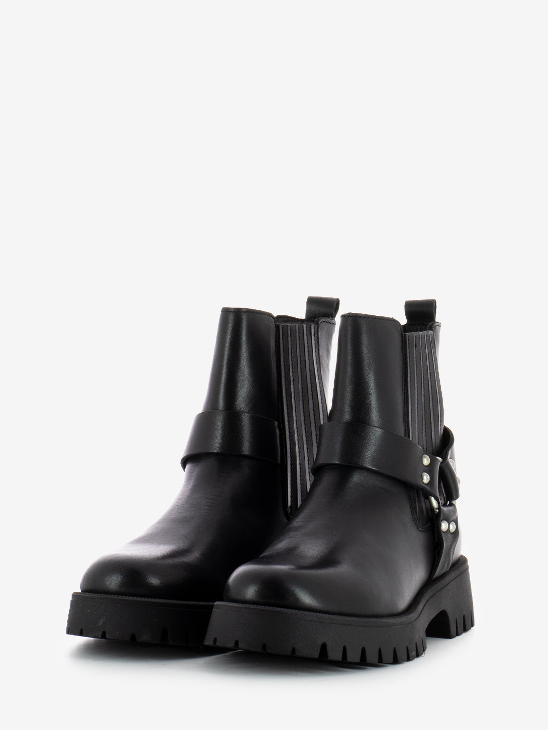 Rio leather ankle boots with black side straps