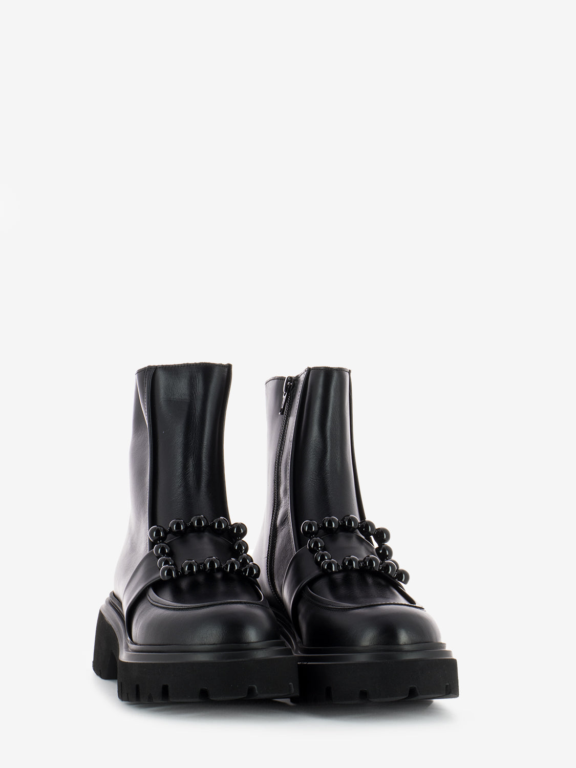 Black leather Seta ankle boot