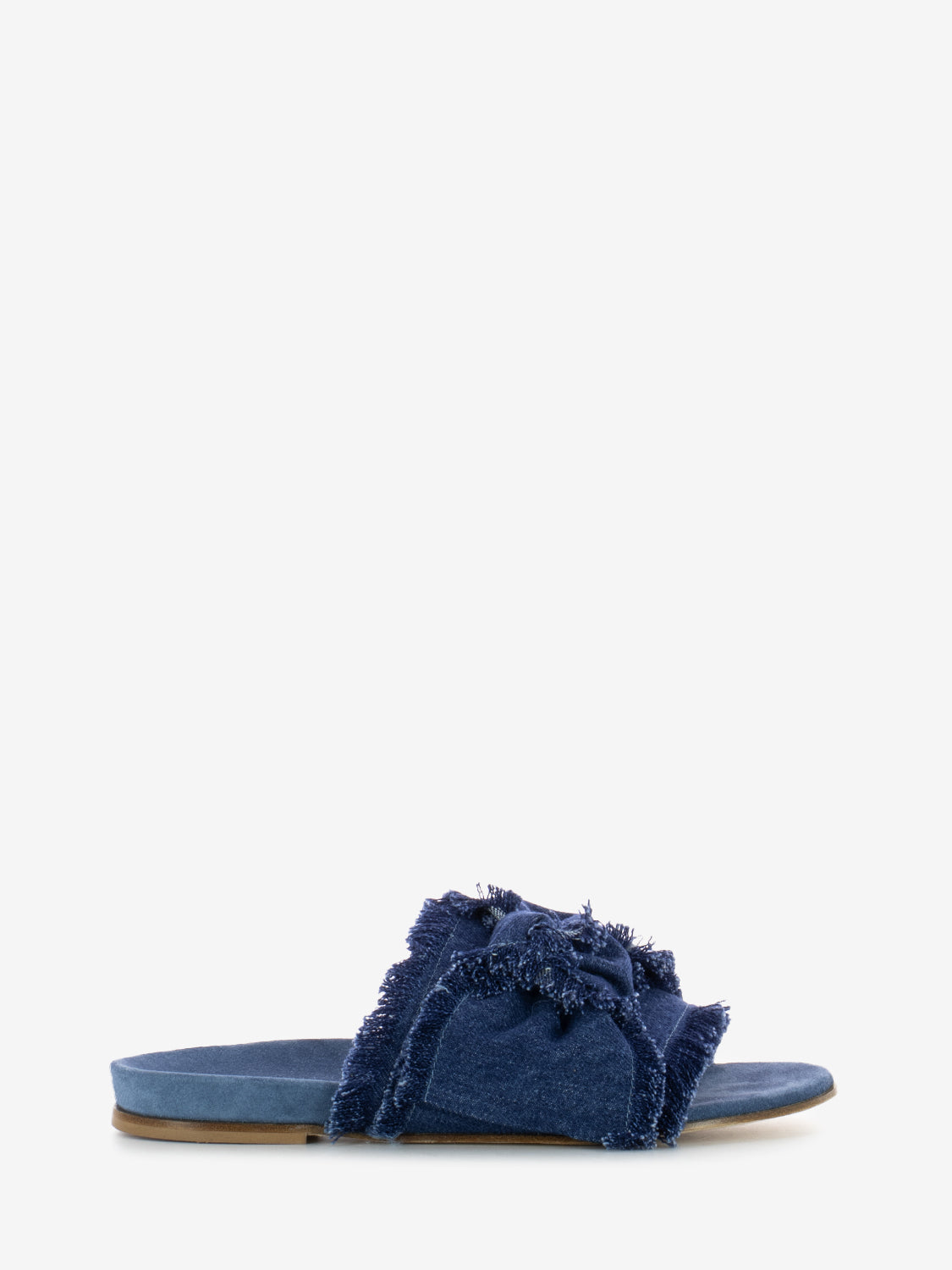 Denim slipper with bow
