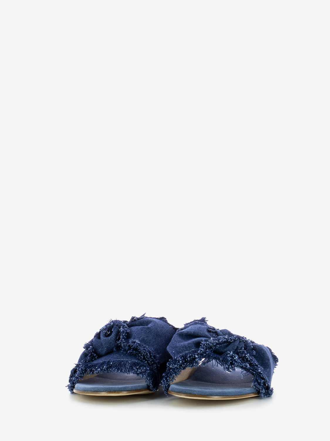Denim slipper with bow