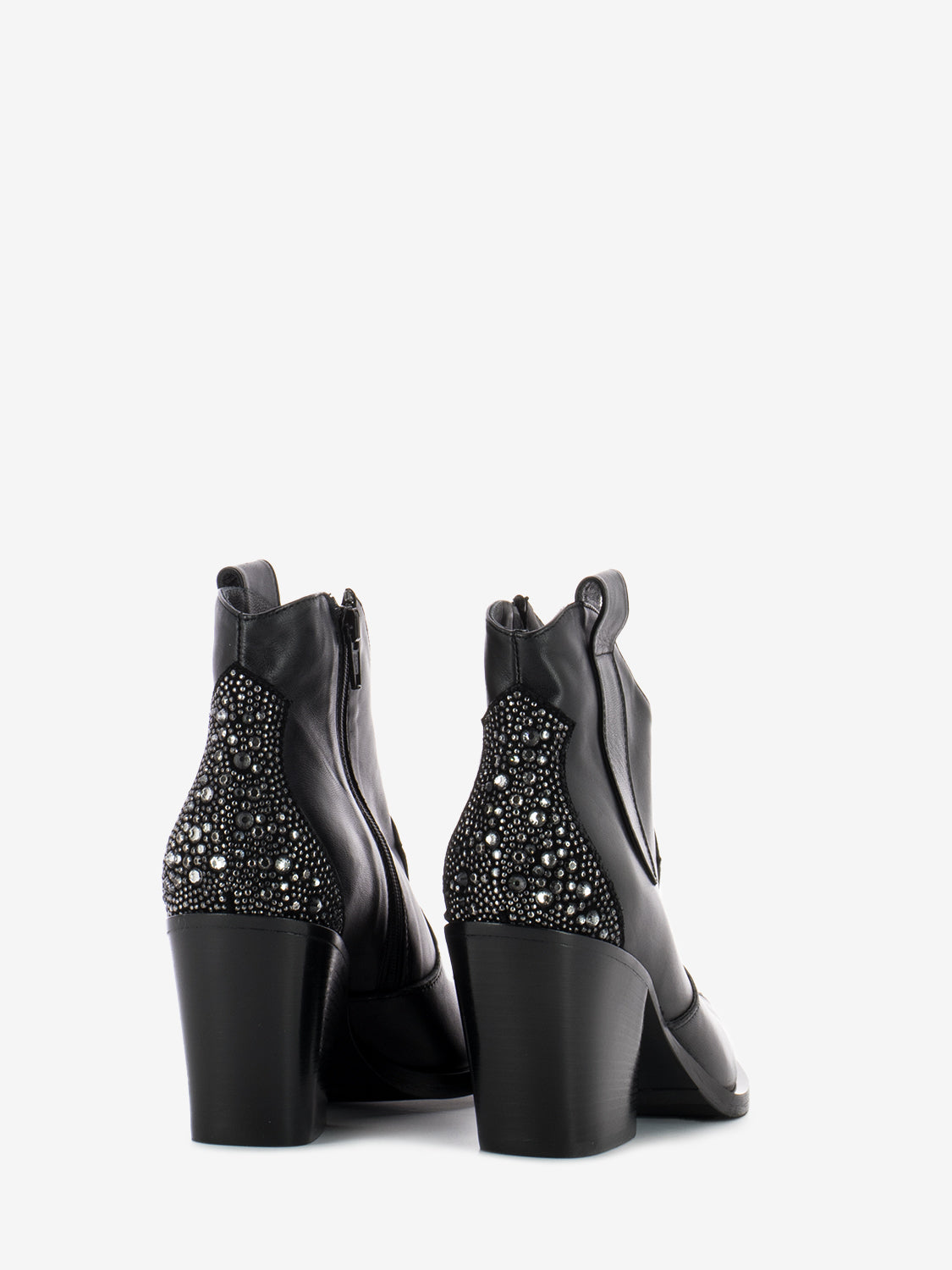 Stivaletto texano con borchie nero