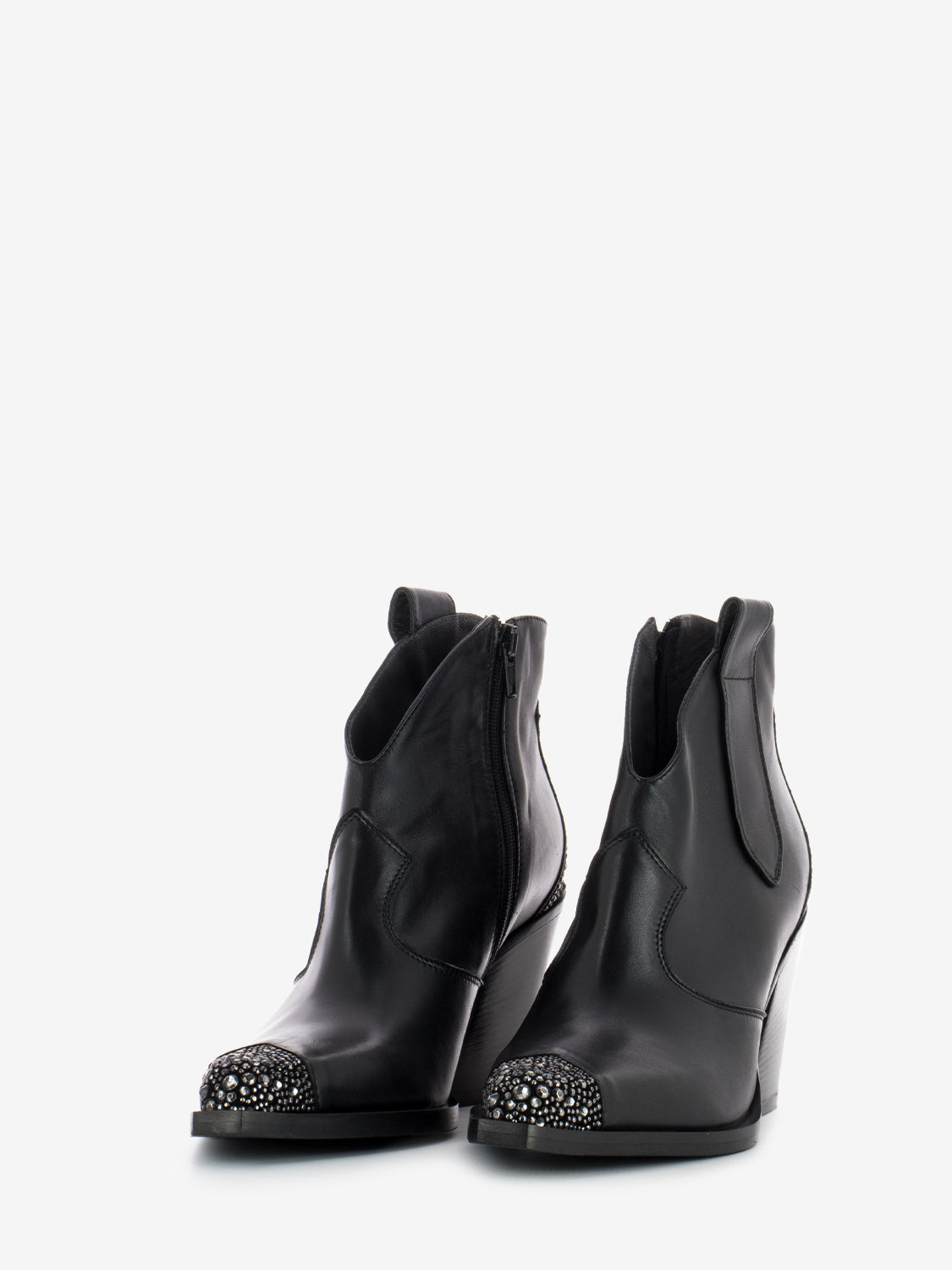 Stivaletto texano con borchie nero