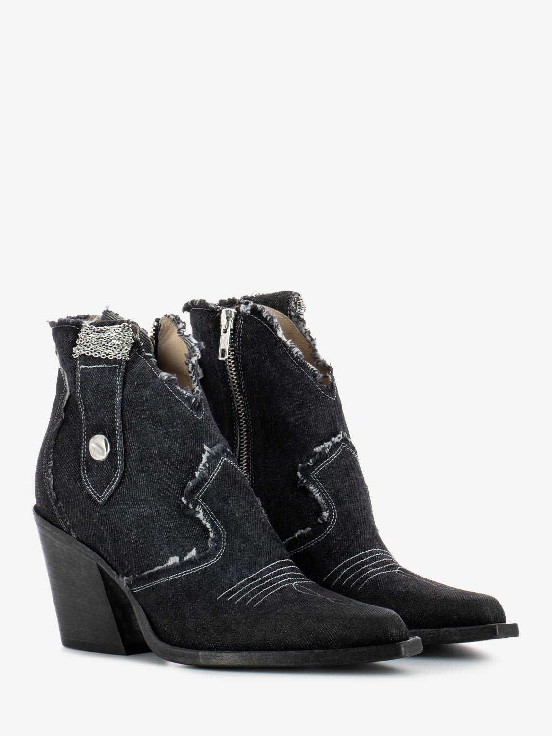 Black tex jeans ankle boots