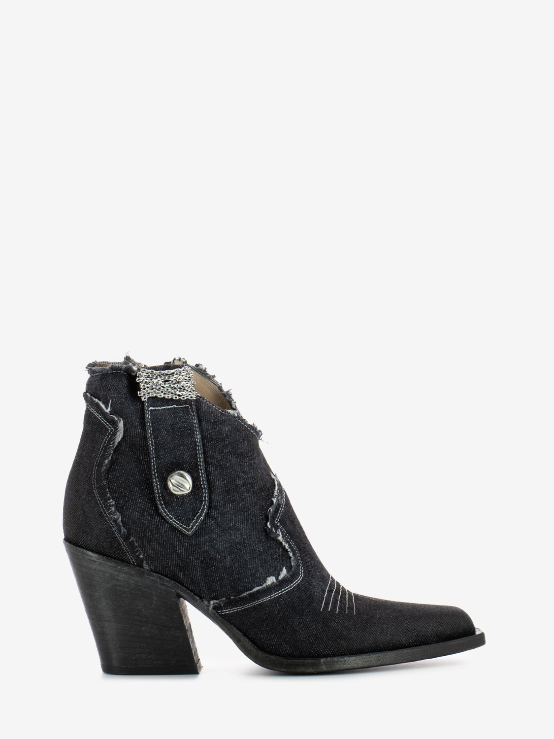 Black tex jeans ankle boots