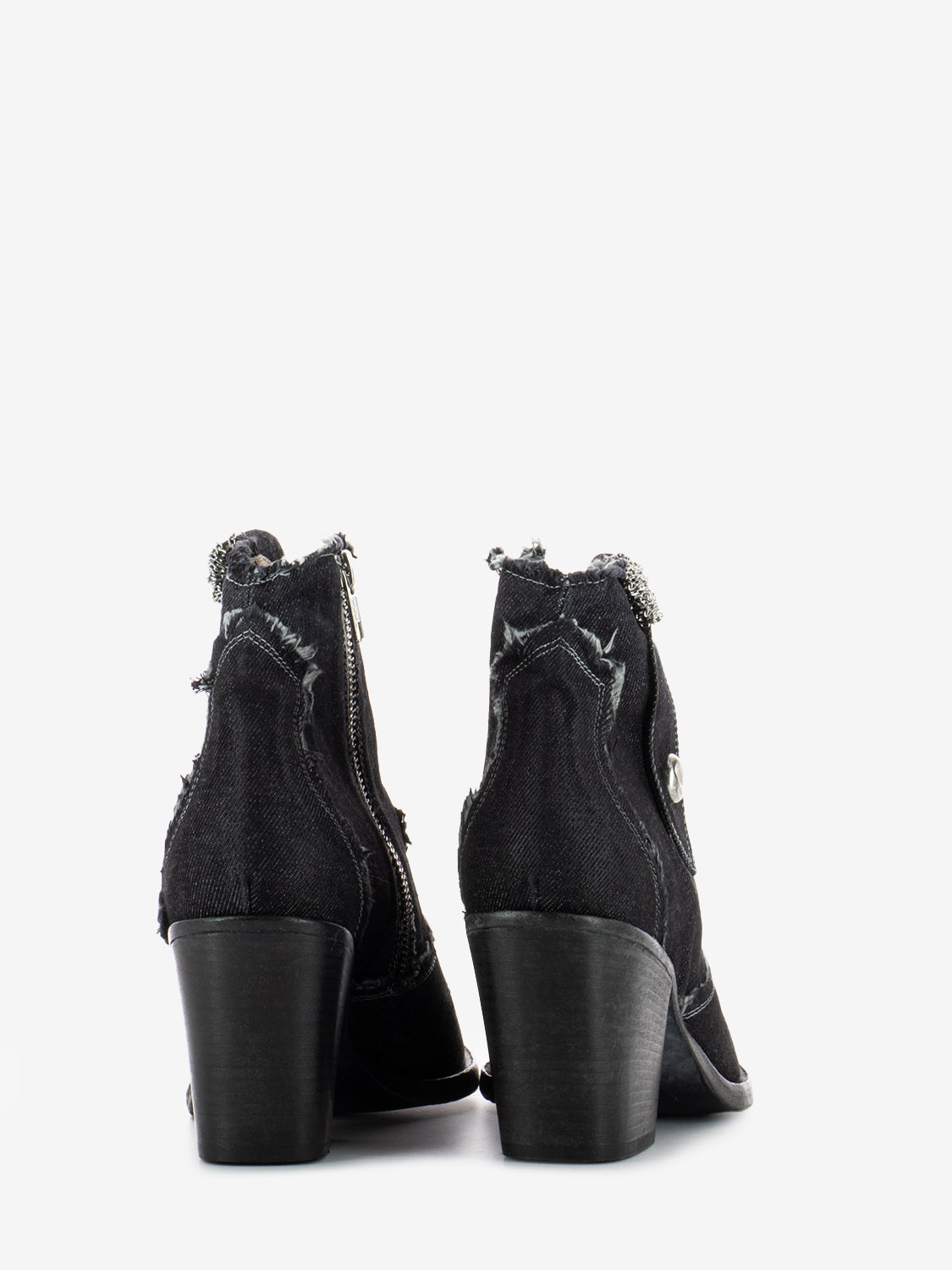 Black tex jeans ankle boots