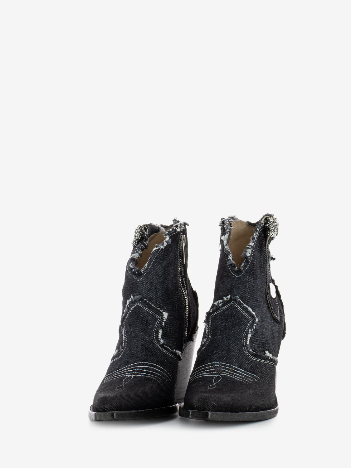 Black tex jeans ankle boots