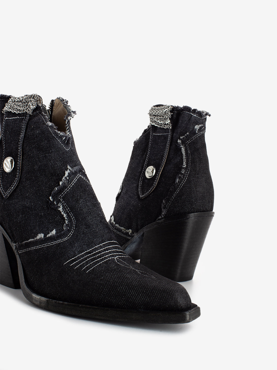 Black tex jeans ankle boots