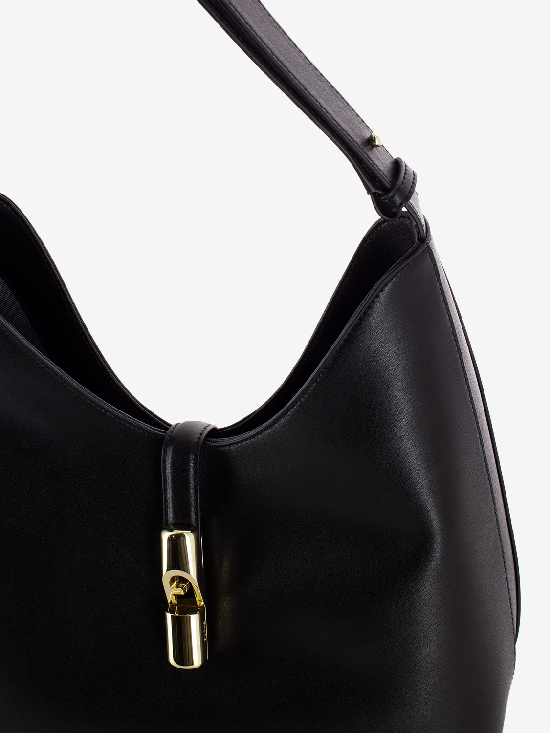 Drop M Hobo Bag in Black Leather