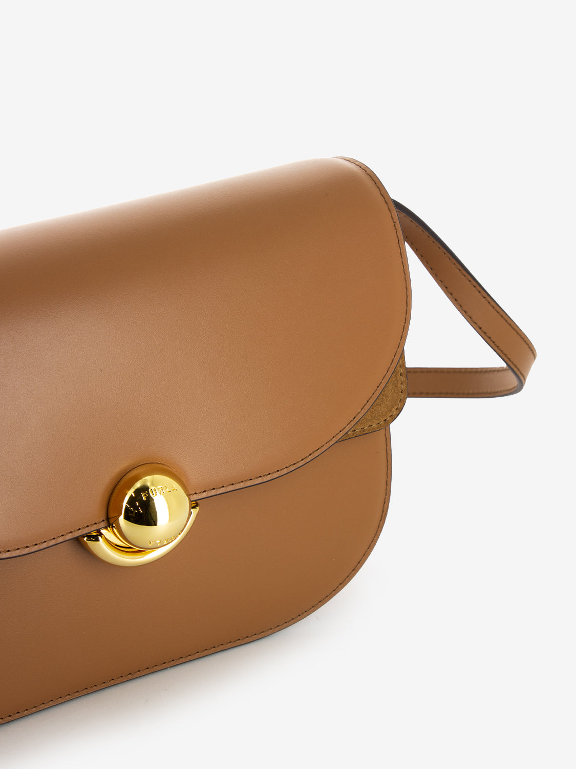 Sfera S crossbody round brandy bag