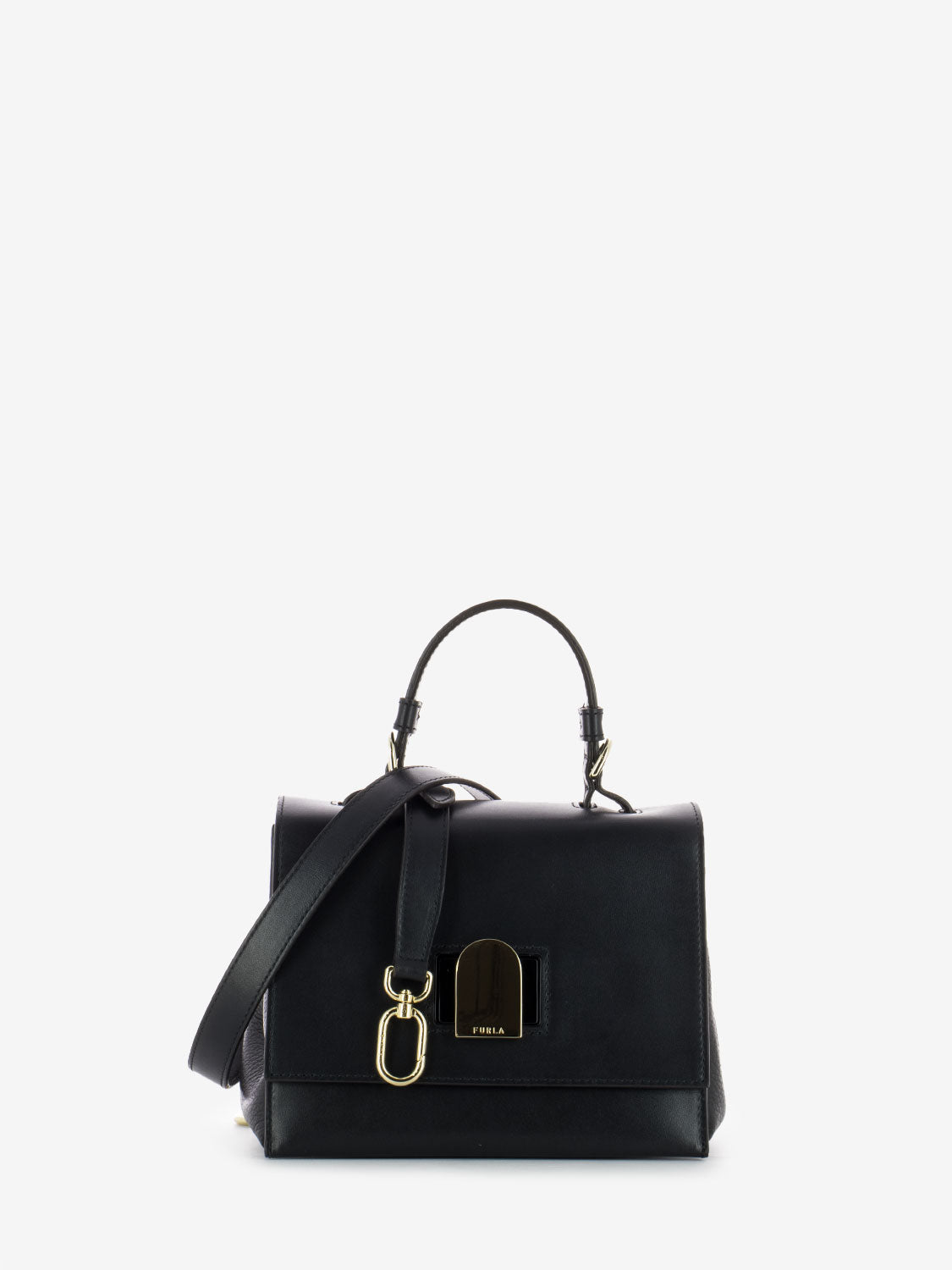 Mini Emma top handle black bag