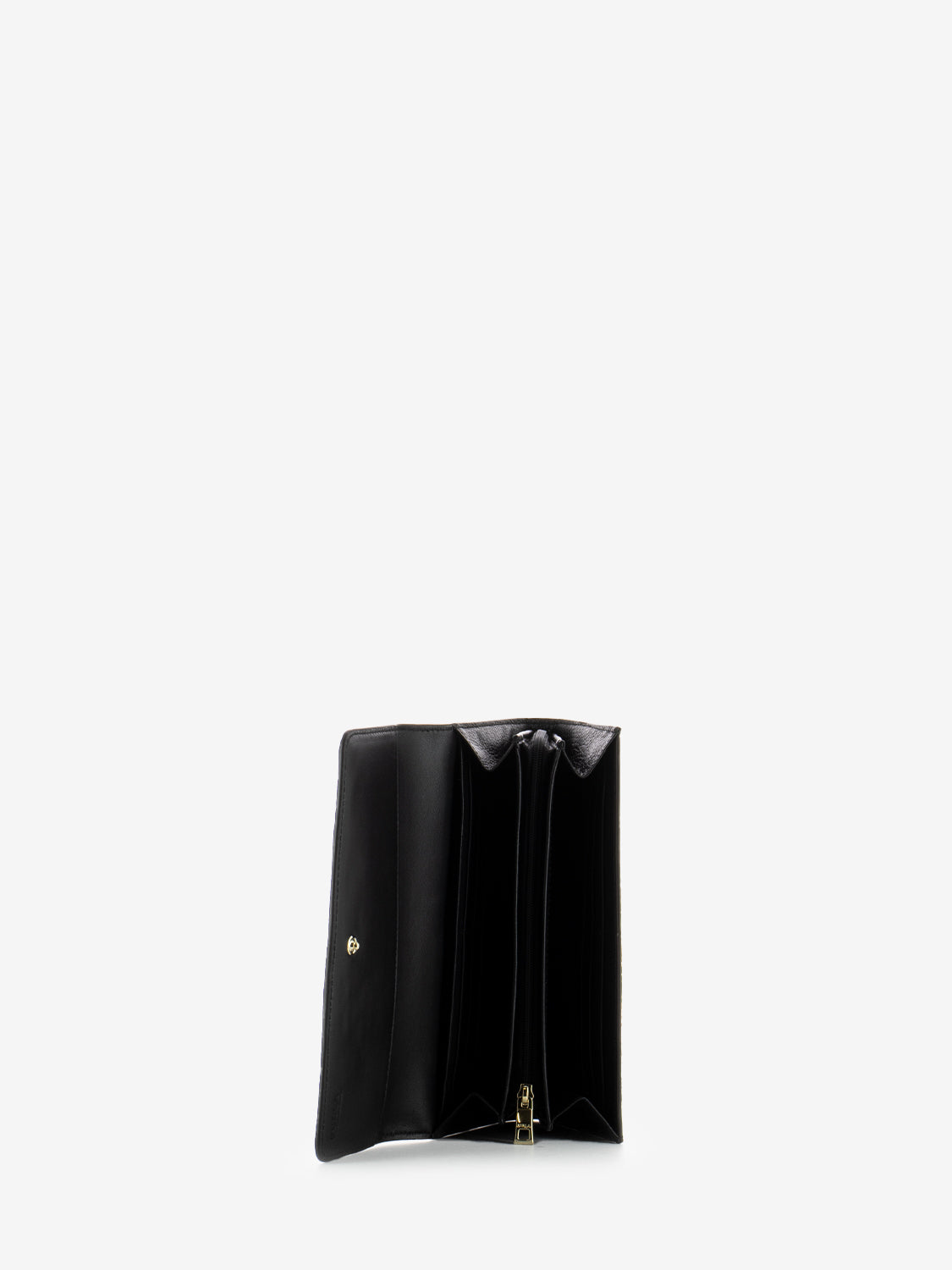 Camelia Continental Wallet in Black Leather