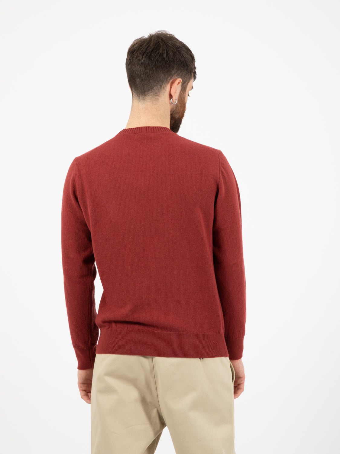 Maglione Arnold girocollo con ricamo bordeaux