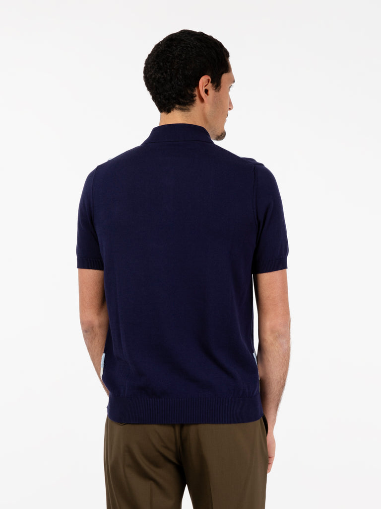 GALLIA - Polo Adams a righe blu / militare