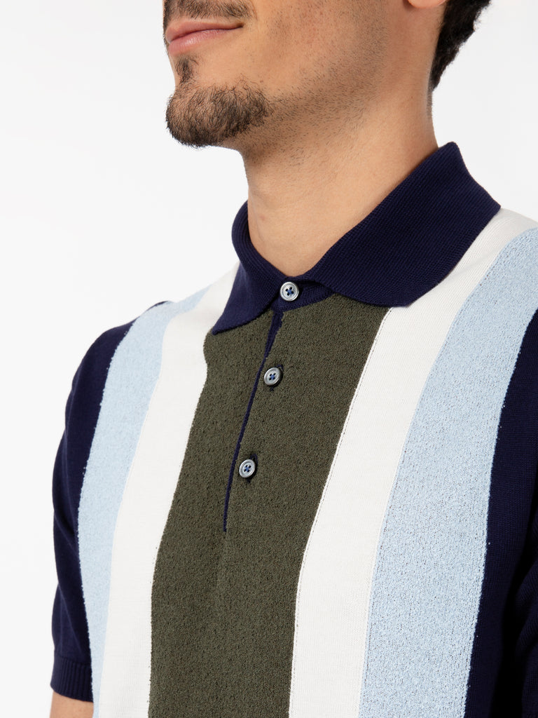 GALLIA - Polo Adams a righe blu / militare