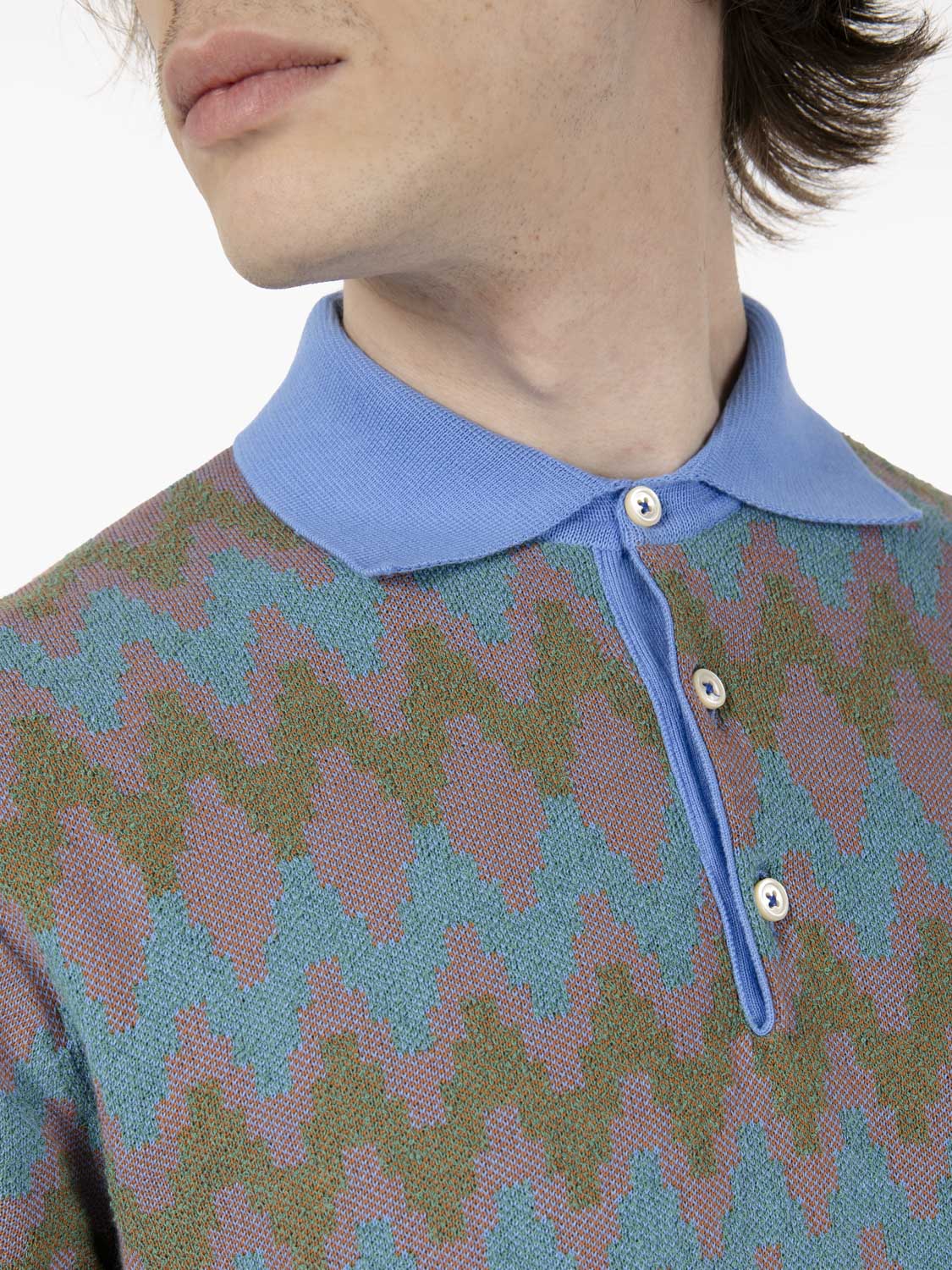 Polo in maglia Coleman verde / viola