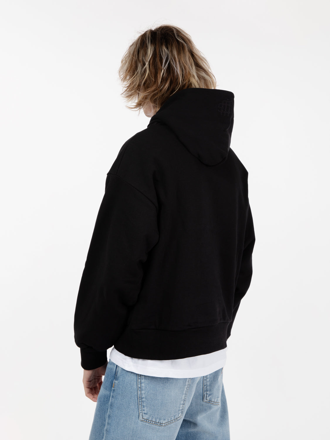 Double layer hoodie chaos black