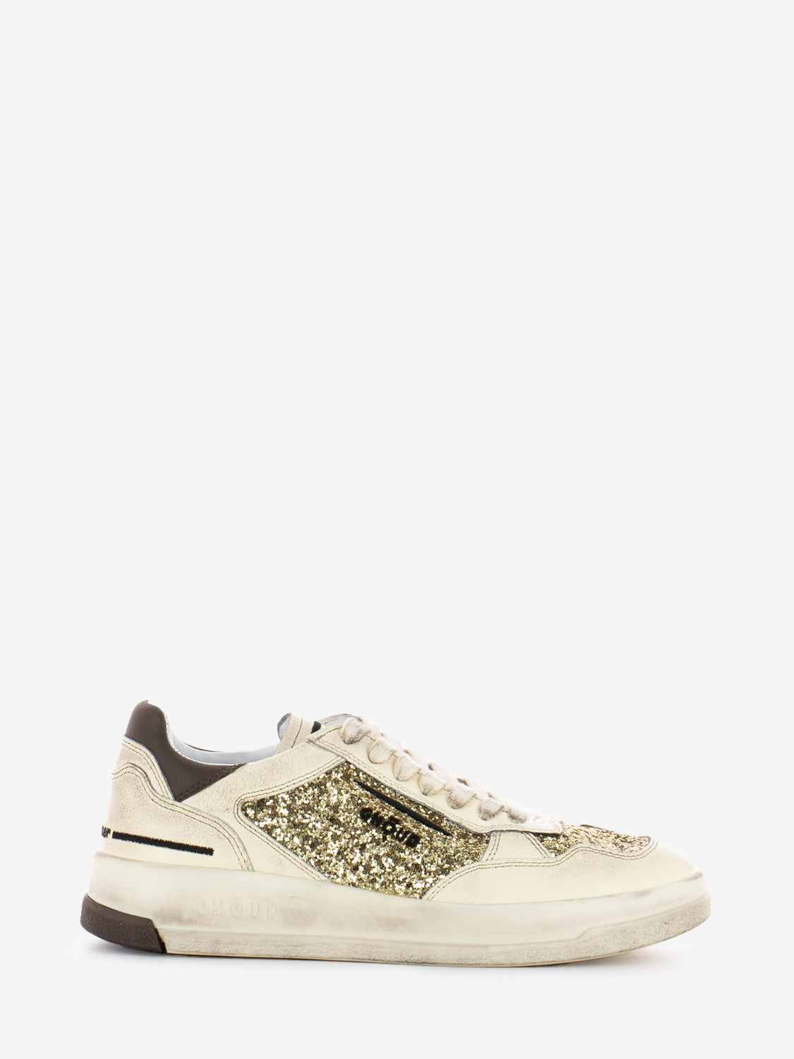 Sneakers Tweener brushed leather glitter gold
