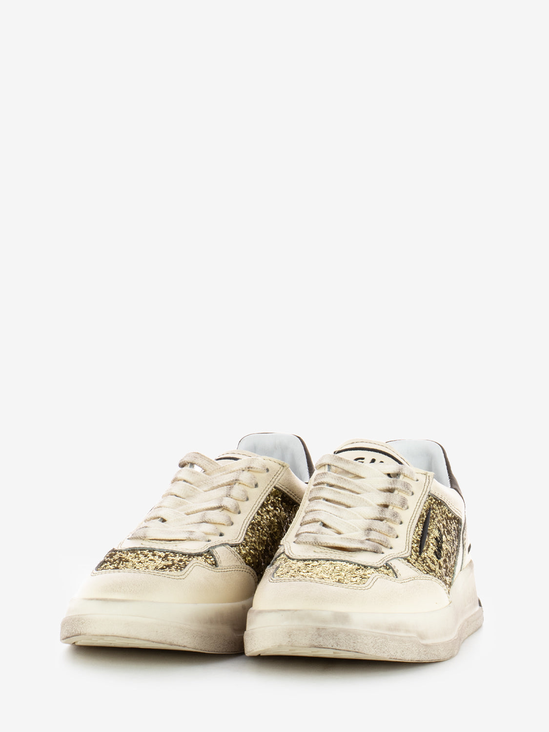 Sneakers Tweener brushed leather glitter gold
