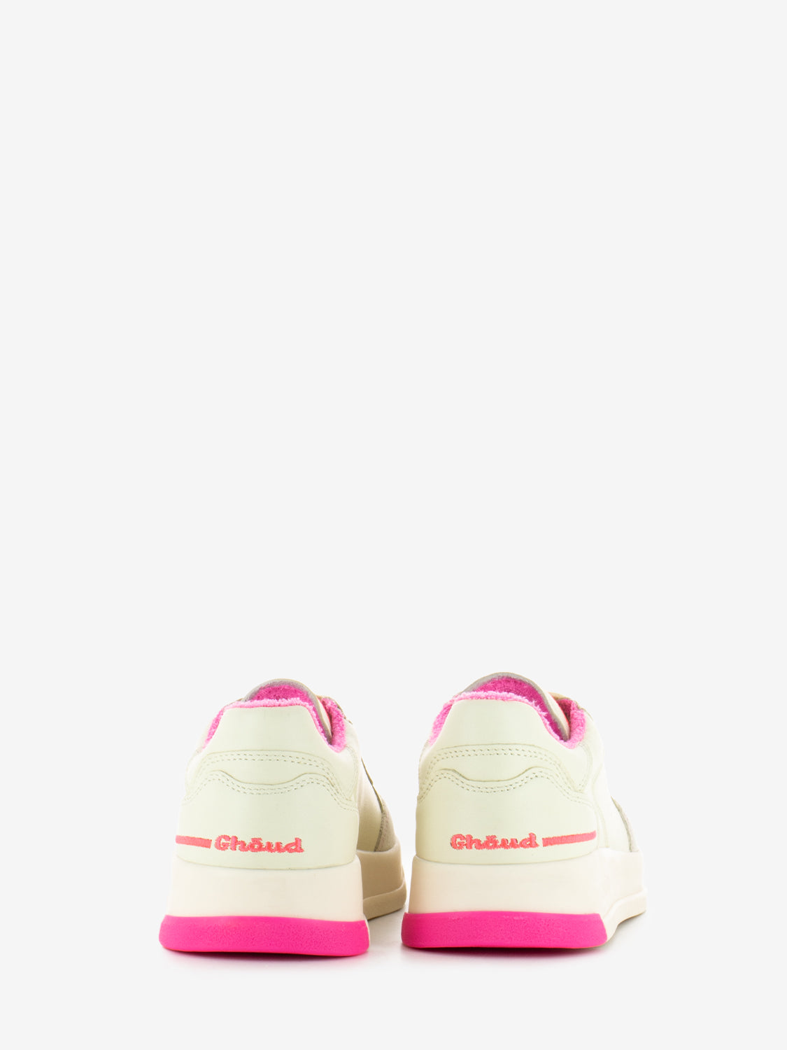 Sneakers Tweener fluo leather cream / fuxia