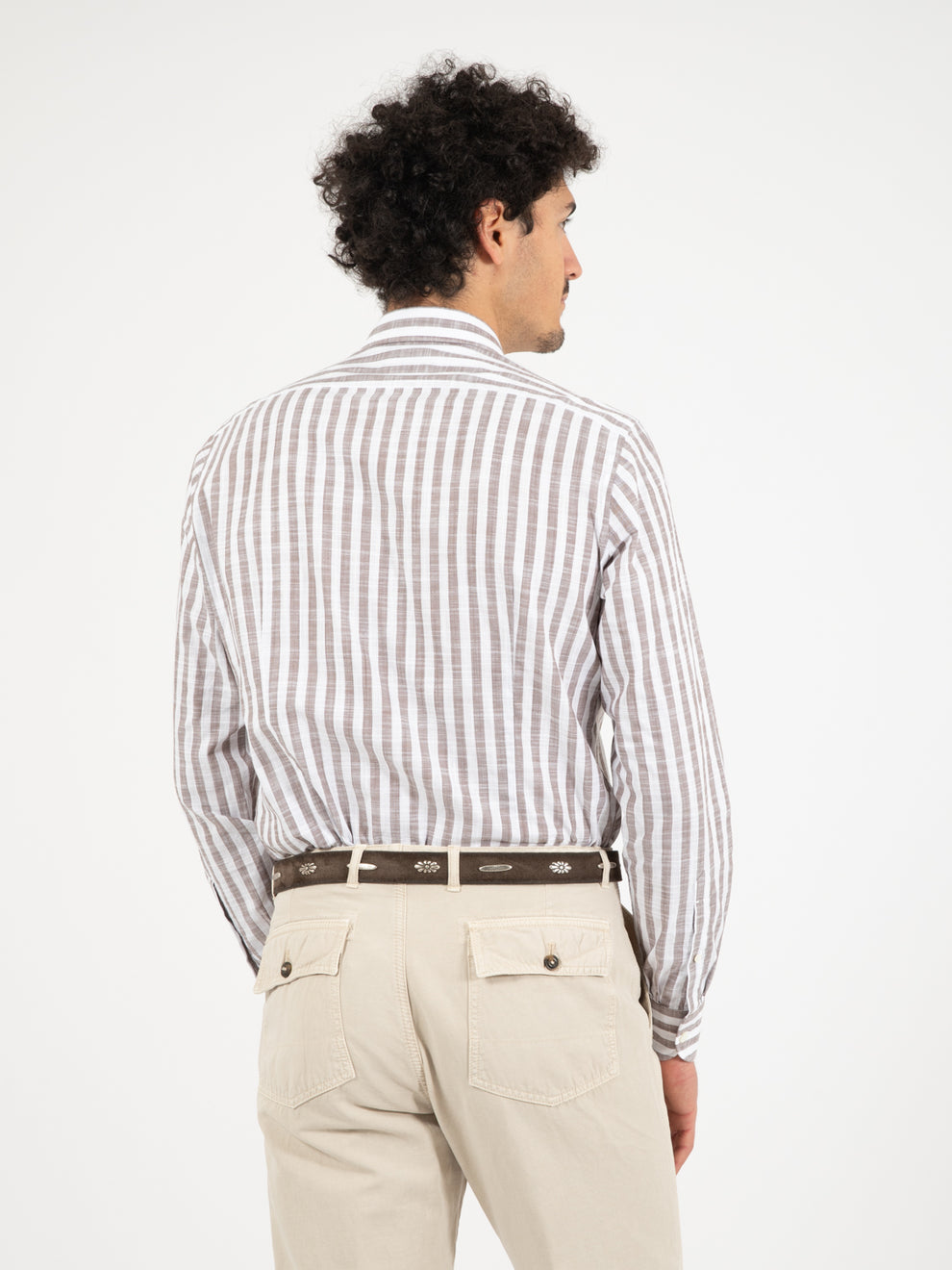 Camicia a righe bianco / marrone