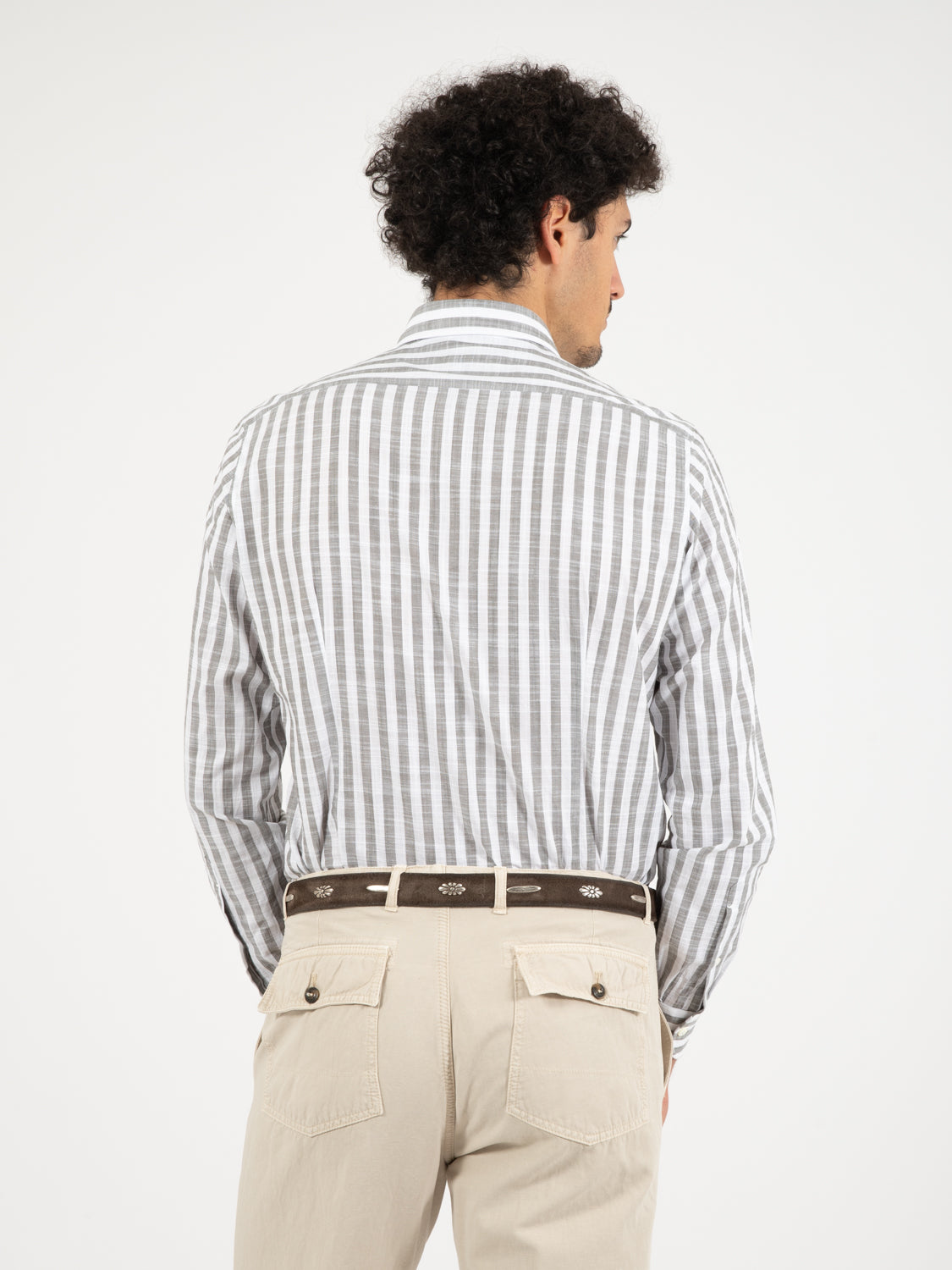 Camicia a righe bianco / verde