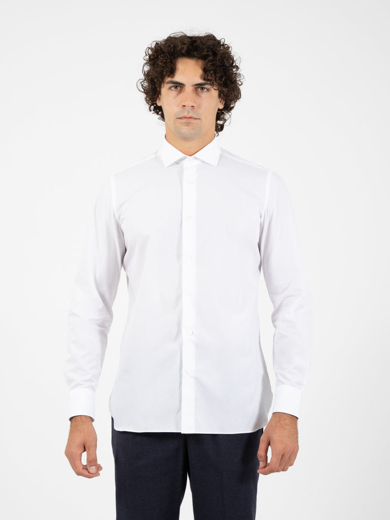 GIAMPAOLO - Camicia bianca in cotone leggero