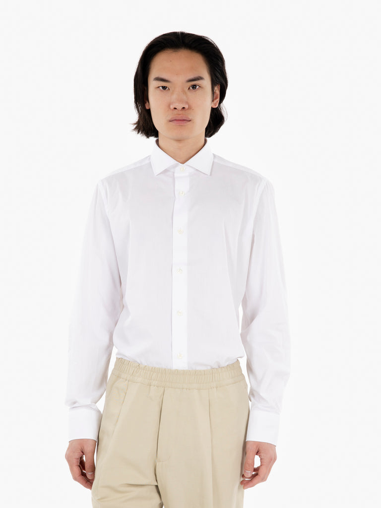 GIAMPAOLO - Camicia bianca in cotone leggero
