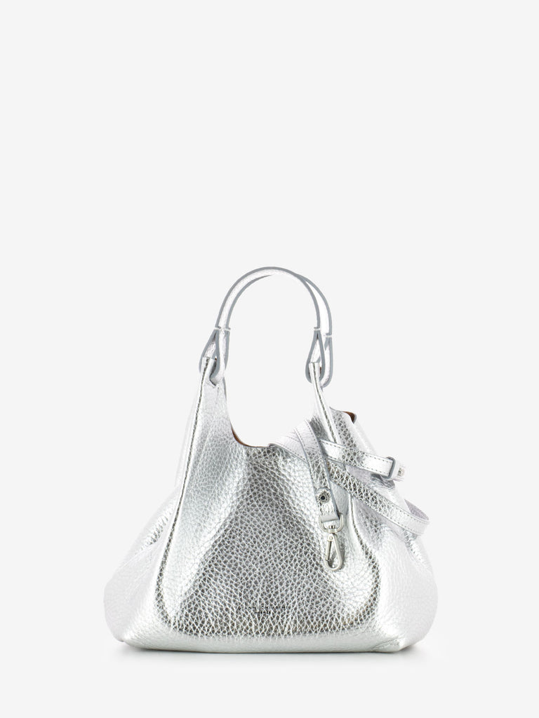 GIANNI CHIARINI - Borsa a mano Dua in pelle silver / caramello