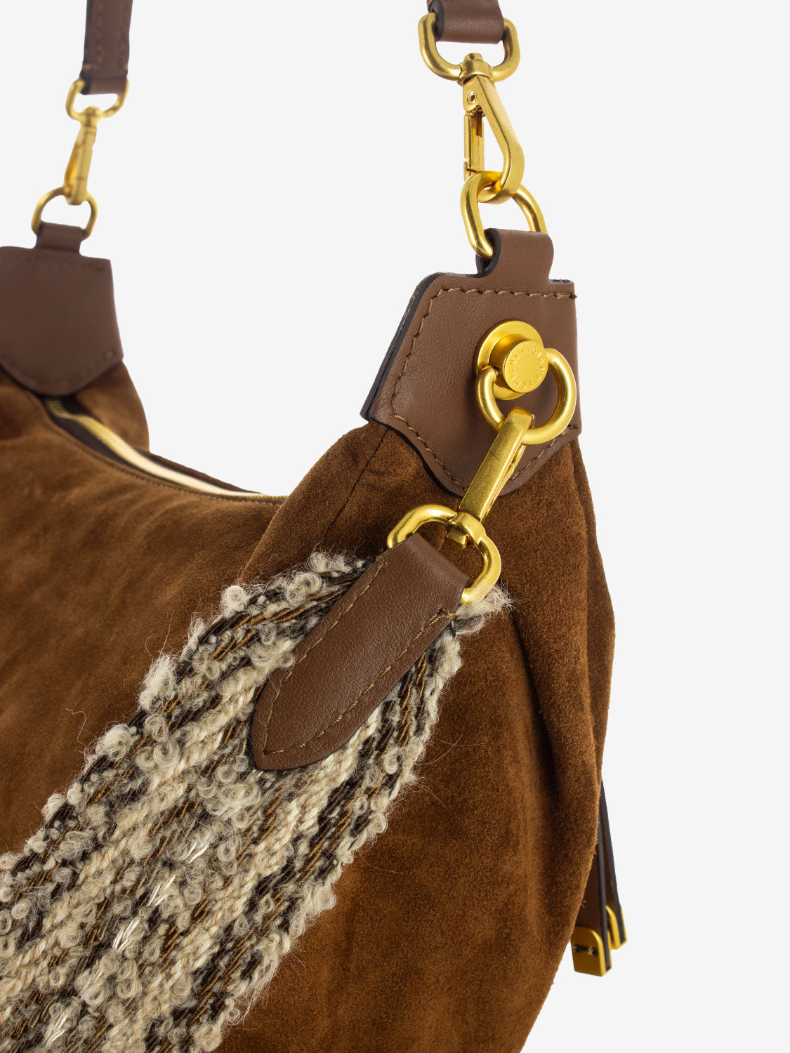 Borsa Aisha in suede cognac
