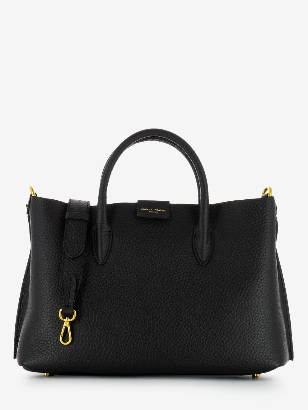 Borsa Aretha in pelle nero / castoro