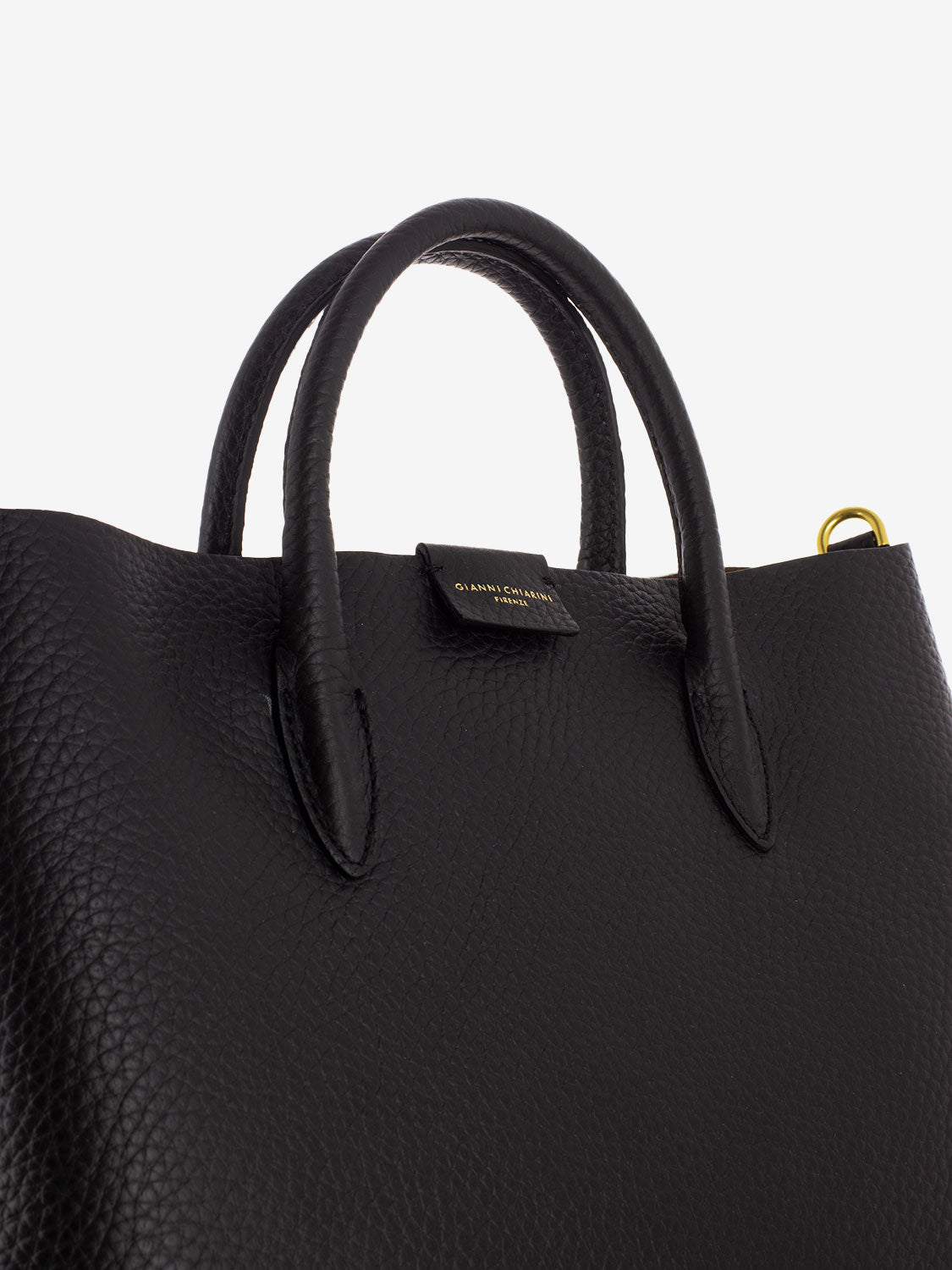 Borsa Aretha in pelle nero / castoro