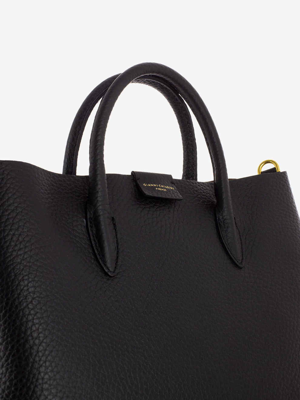 Borsa Aretha in pelle nero / castoro