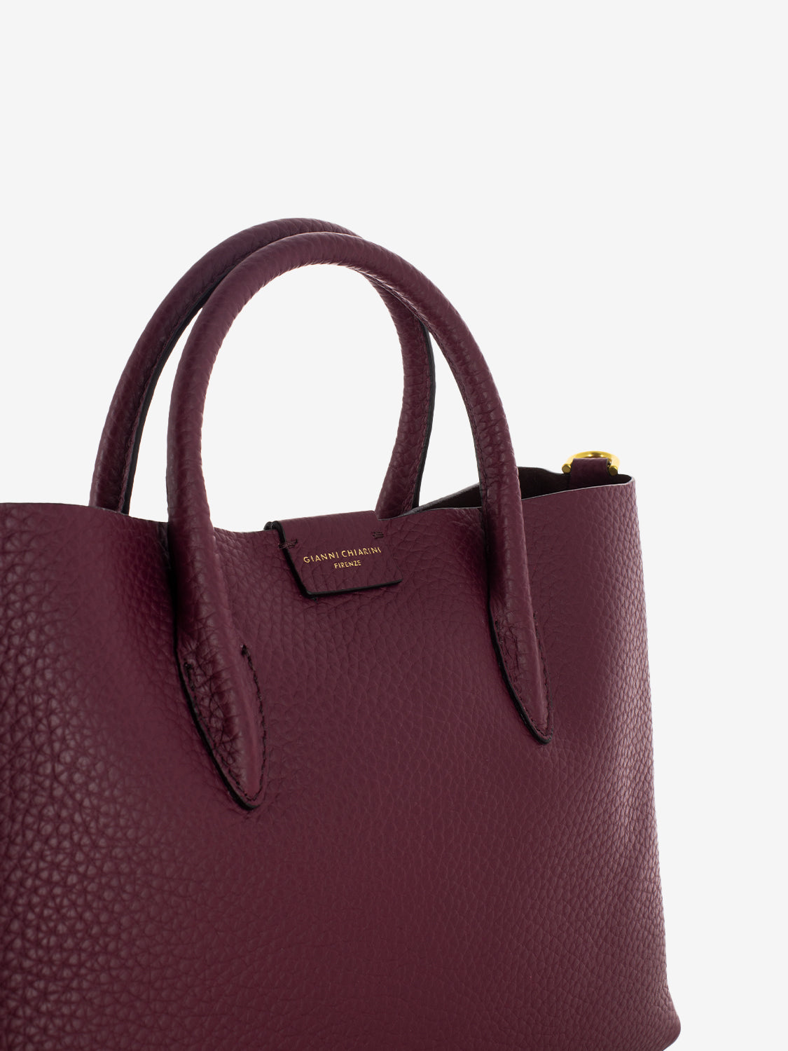 Borsa Aretha in pelle wine berry / testa di moro