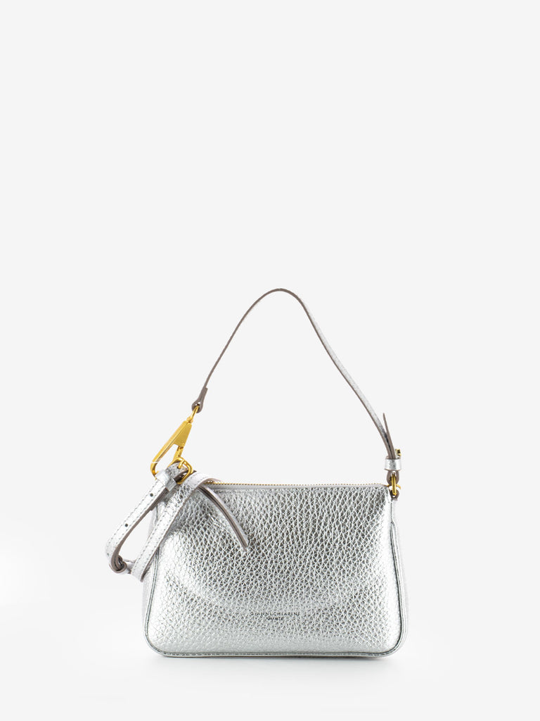 GIANNI CHIARINI - Borsa Brooke small in pelle silver