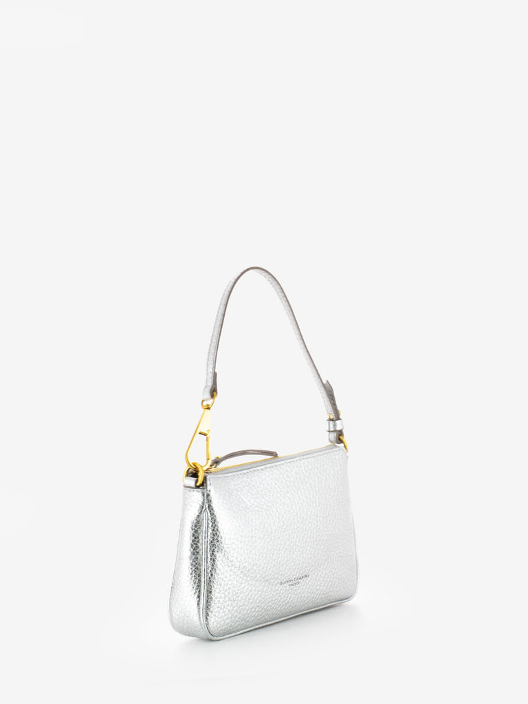 GIANNI CHIARINI - Borsa Brooke small in pelle silver