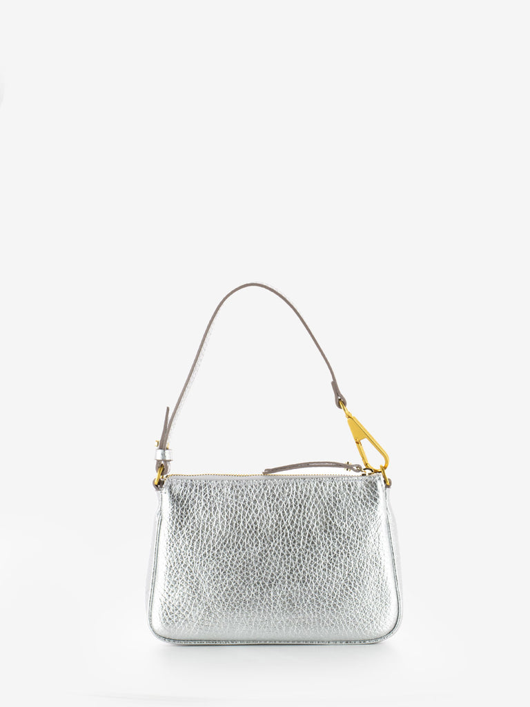 GIANNI CHIARINI - Borsa Brooke small in pelle silver