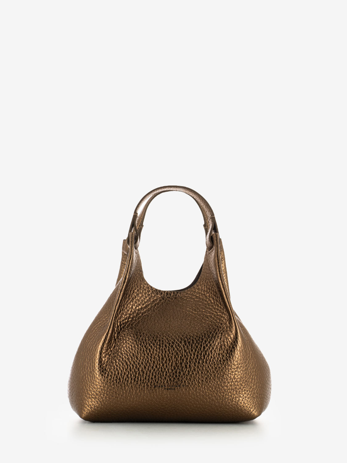 Borsa Dua in pelle laminata toasted / testa di moro