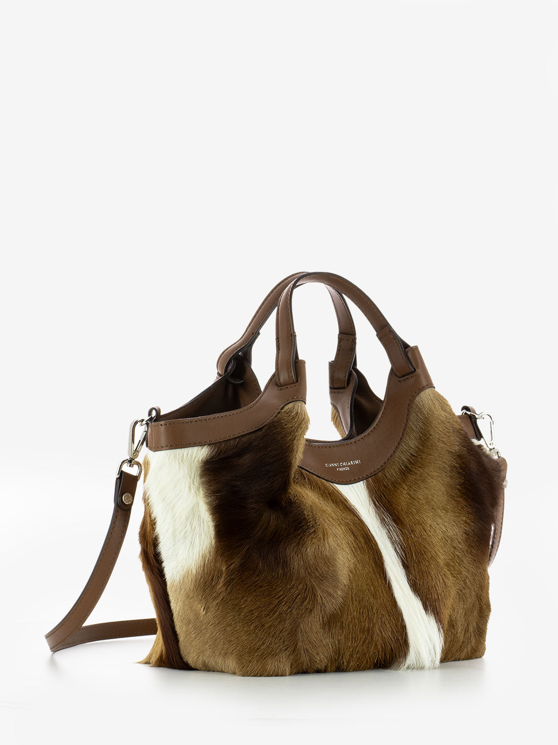 Borsa Dua in pelle naturale marrone