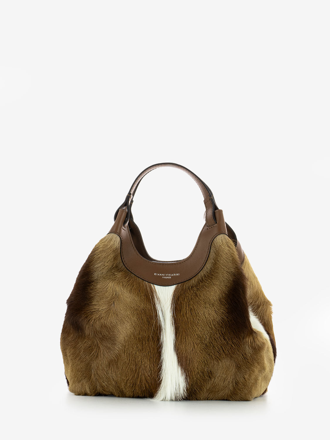 Borsa Dua in pelle naturale marrone