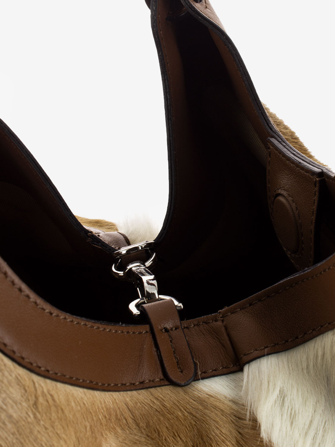 Borsa Dua in pelle naturale marrone