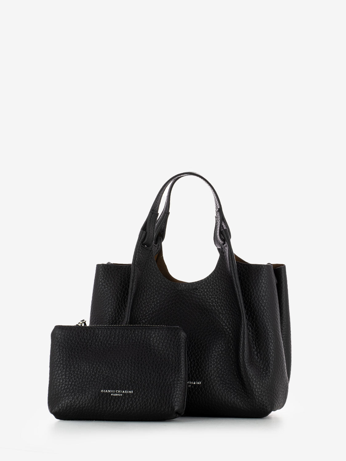 Borsa Dua in pelle nero / castoro