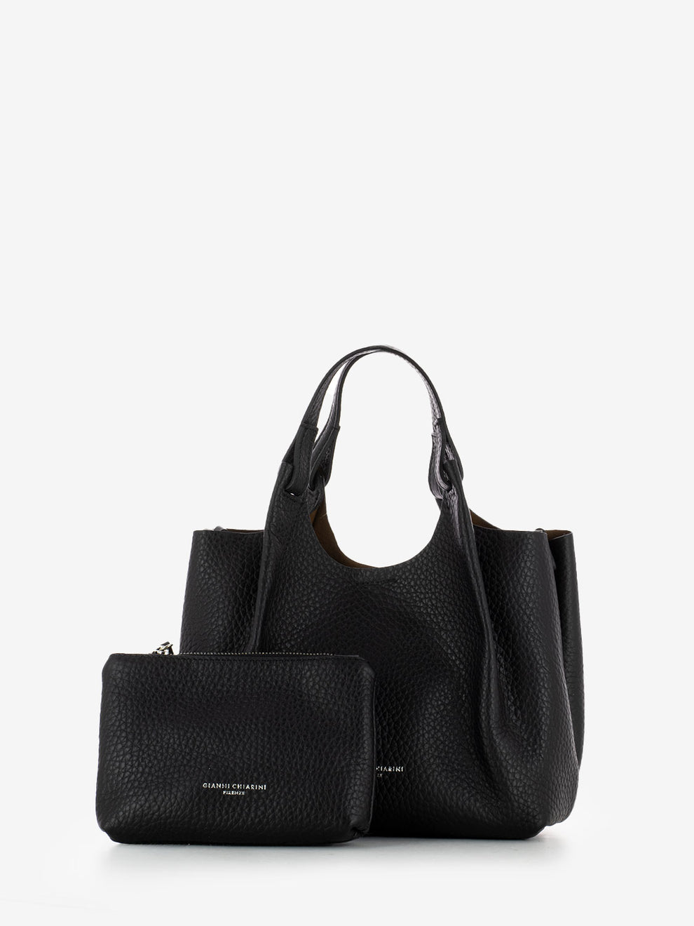 Borsa Dua in pelle nero / castoro
