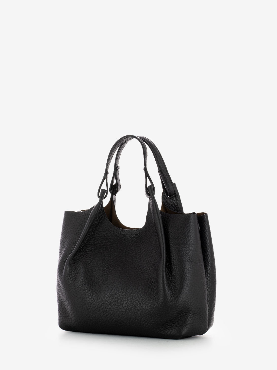 Borsa Dua in pelle nero / castoro