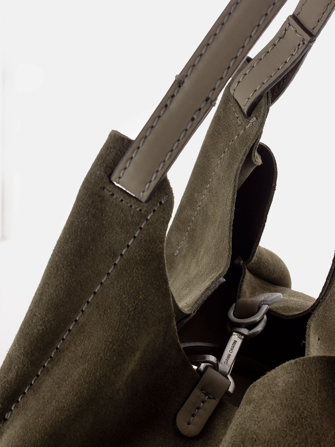 Borsa Dua in suede daino