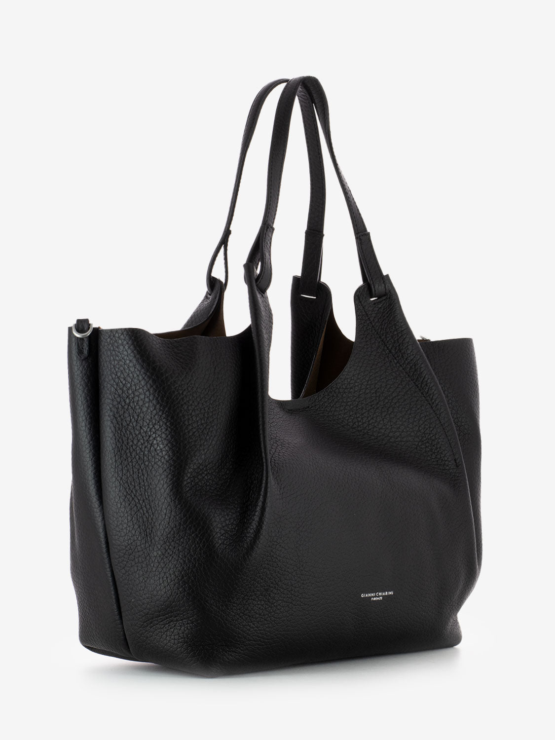 Borsa Dua large in pelle nero / castoro