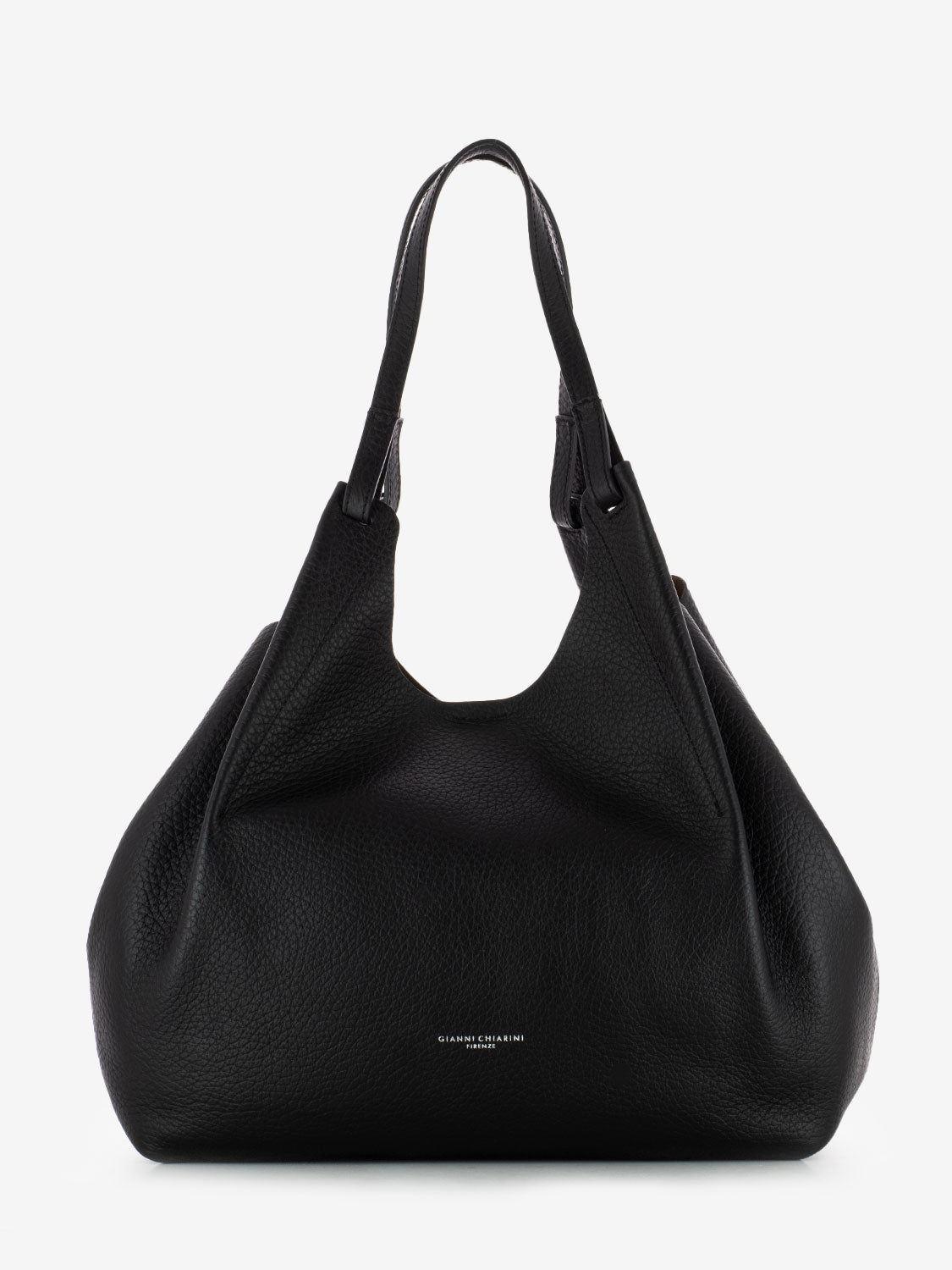 Borsa Dua large in pelle nero / castoro