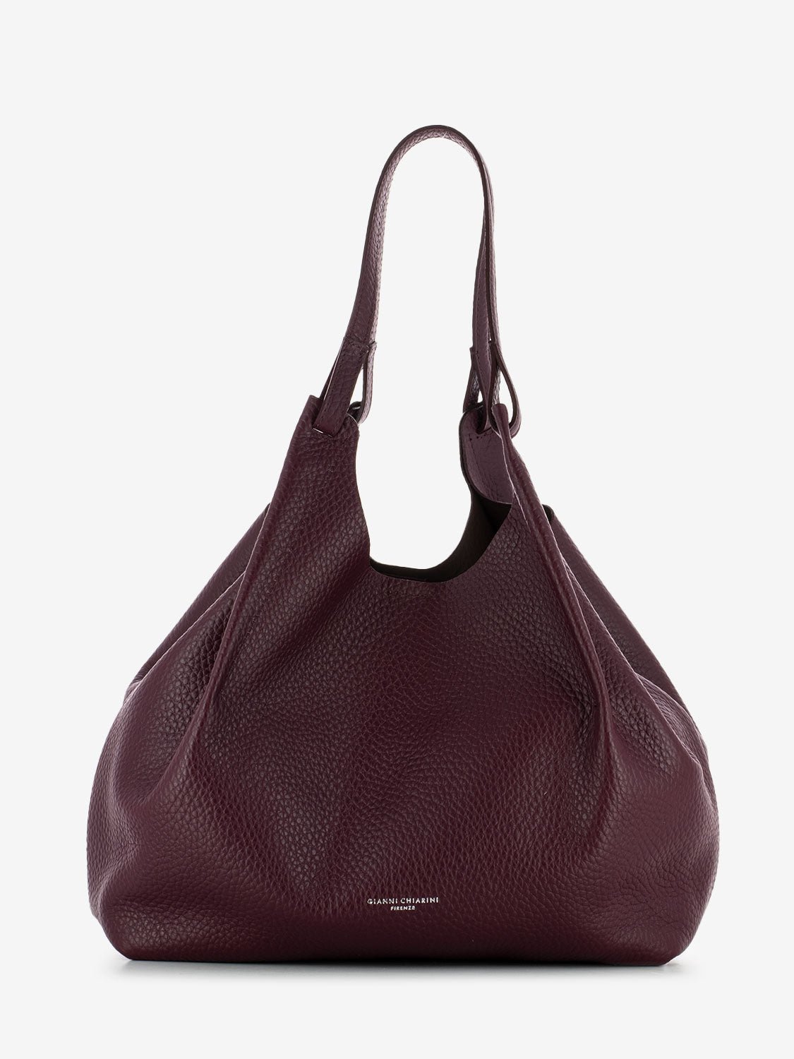 Borsa Dua large in pelle wine berry / testa di moro