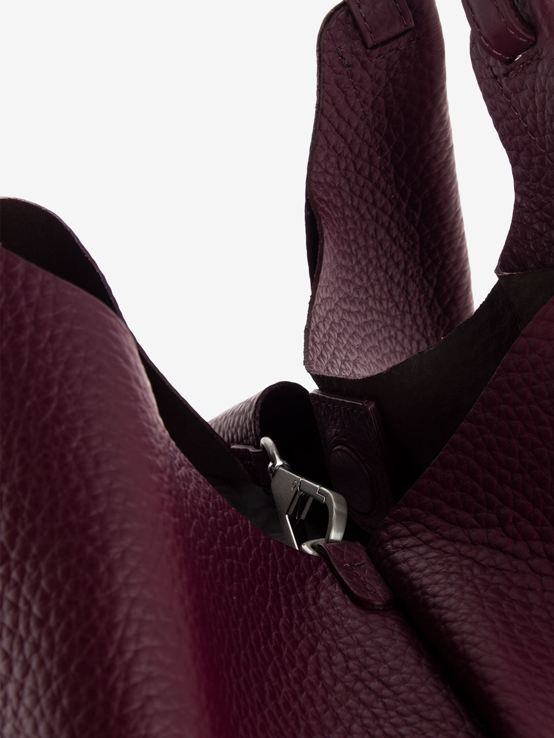 Borsa Dua large in pelle wine berry / testa di moro